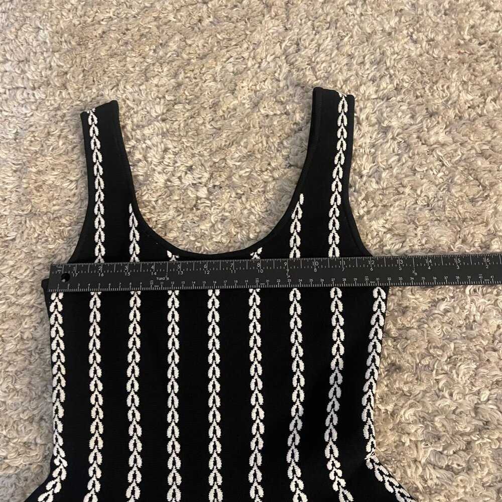 bebe Leilani Black White Knit Fit & Flare Skater Dress XS - Picture 7 of 11